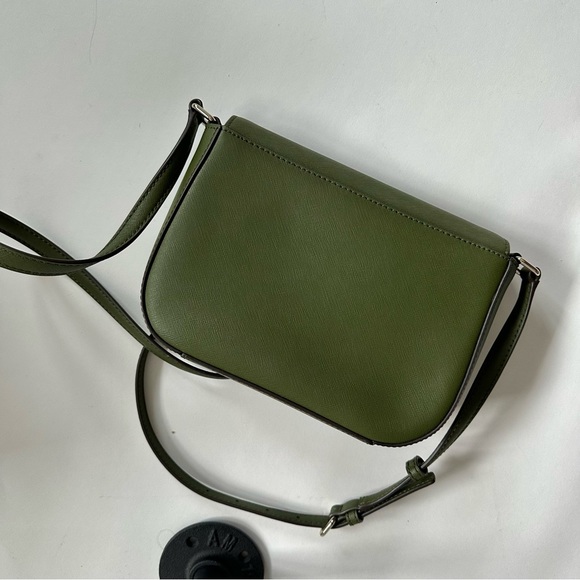 Kate Spade Olive Green Saffiano Leather Flap Crossbody Bag - Picture 7 of 9